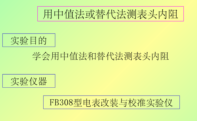 简述测电阻替代法的原理